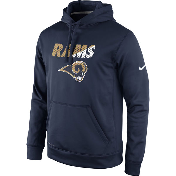 Men Los Angeles Rams Nike Kick Off Staff Performance Pullover Hoodie  Navy->los angeles rams->NFL Jersey